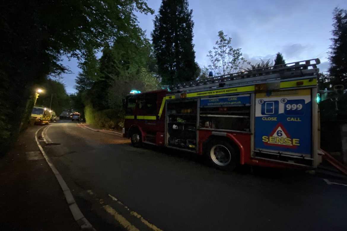 Fire crews attend large house fire in Alderley Edge So Counties